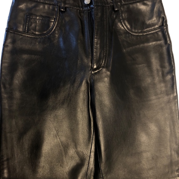 Luxe Black Leather Pants, Hugo Buscati Collection - Picture 7 of 12